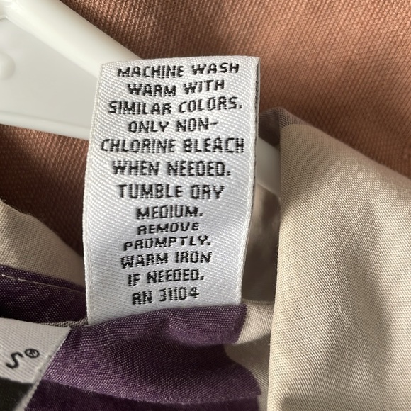 Kim rogers women button down Khaki/Purple/Beige plaid shirt size 12 - Picture 9 of 10